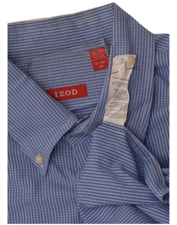 Camisa masculina IZOD XL algodão xadrez azul