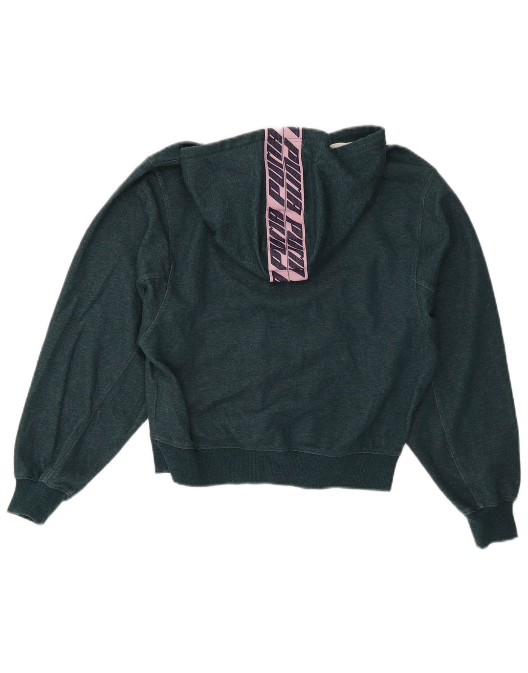 PUMA feminino oversized gráfico moletom com capuz UK 6 XS algodão verde