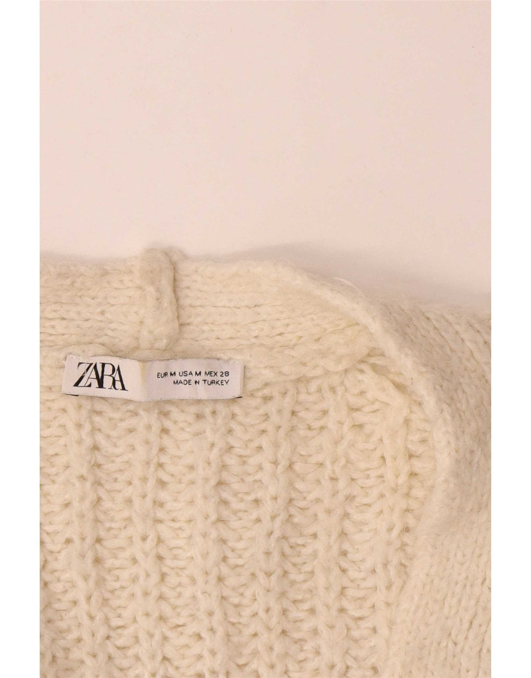 Zara Suéter Cardigan Aberto Oversized Feminino Reino Unido 14 Médio Bege Acrílico