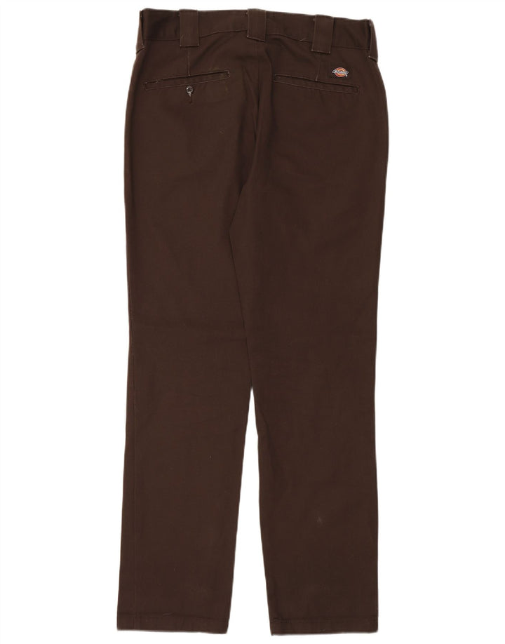 Calças Dickies Mens Slim Fit Chino W32 L32 Marrom Poliéster