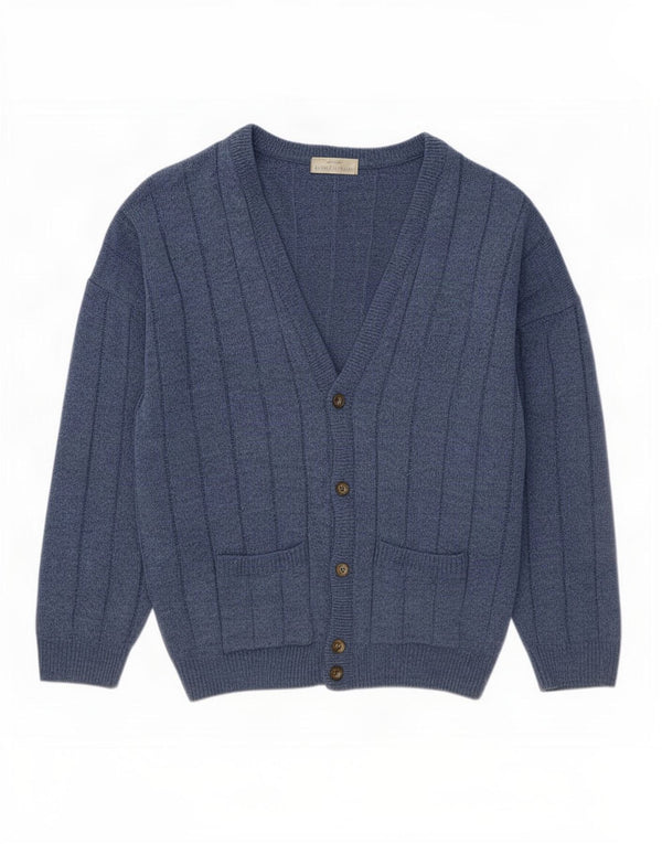 Marks & Spencer Mens St. Michael Cardigan Sweater XL Navy Blue Acrylic