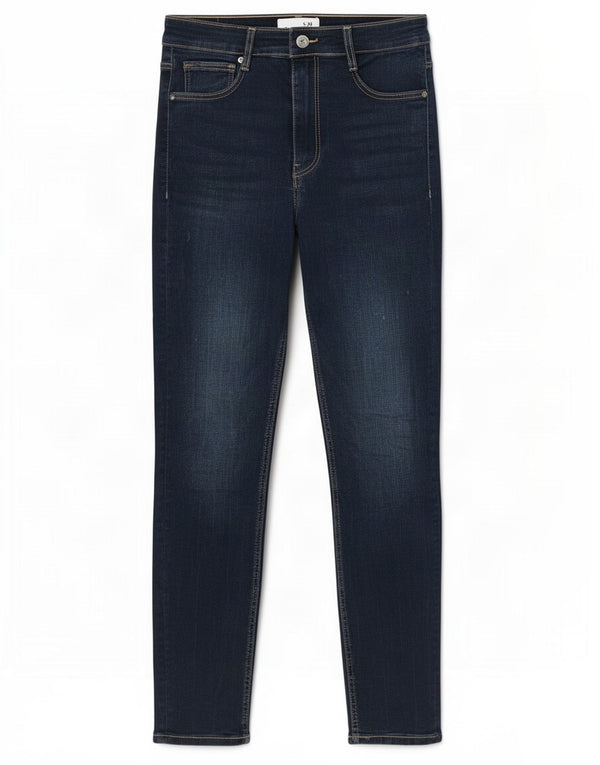 Zara Jeans Skinny Feminino EU 38 Pequeno W28 L28 Azul Marinho Algodão