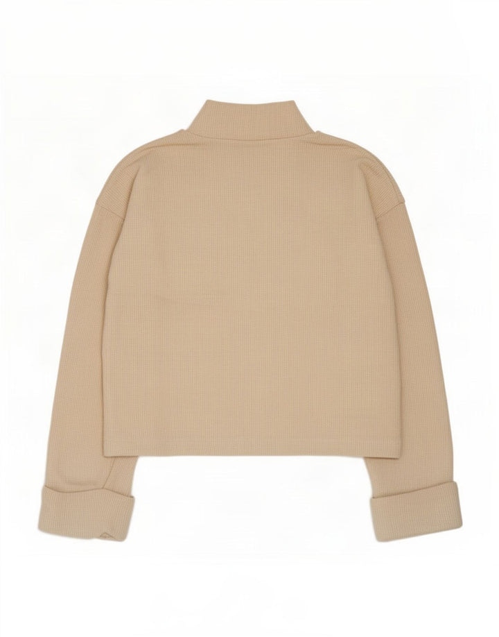 Zara Womens Oversized Top Manga Longa Reino Unido 10 Pequeno Off White