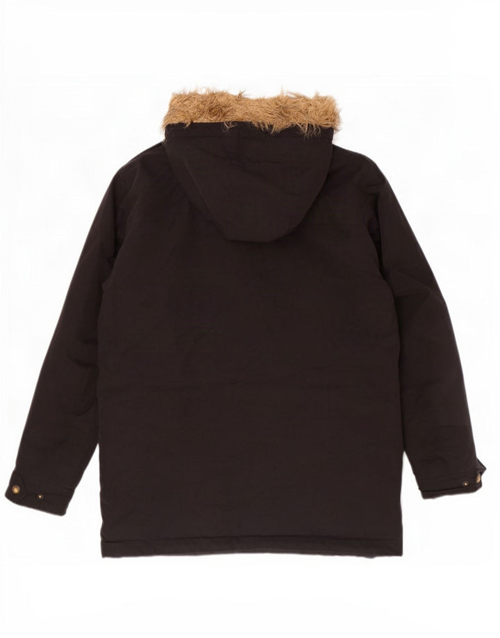 Jaqueta Parka masculina com capuz Jack & Jones Reino Unido 38 poliéster preto médio