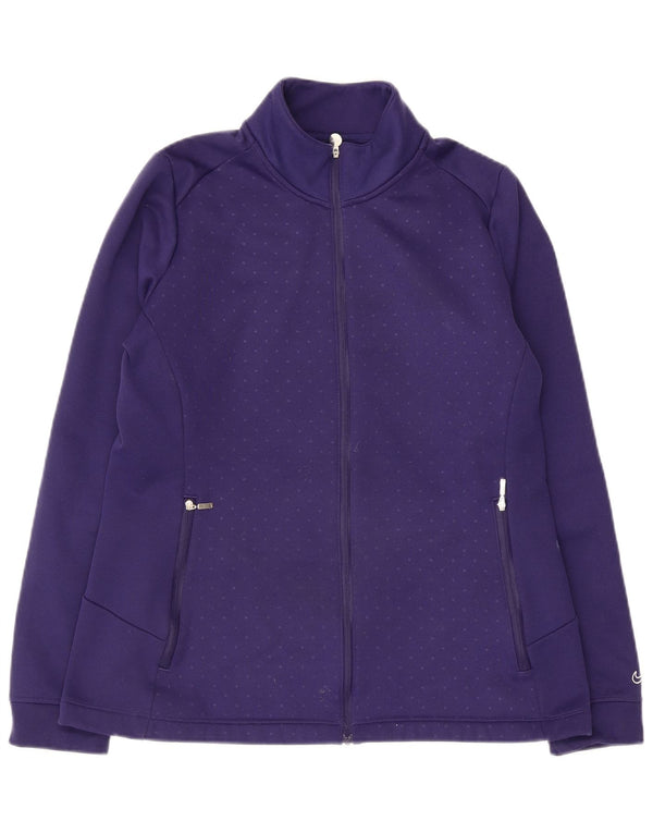 Nike Womens Therma-Fit Tracksuit Top Jacket UK 16 Grande Roxo Manchado