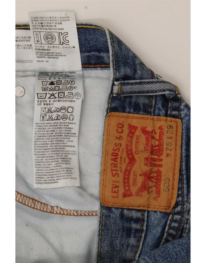 Levi's Masculino 505 Straight Jeans W36 L29 Azul Algodão