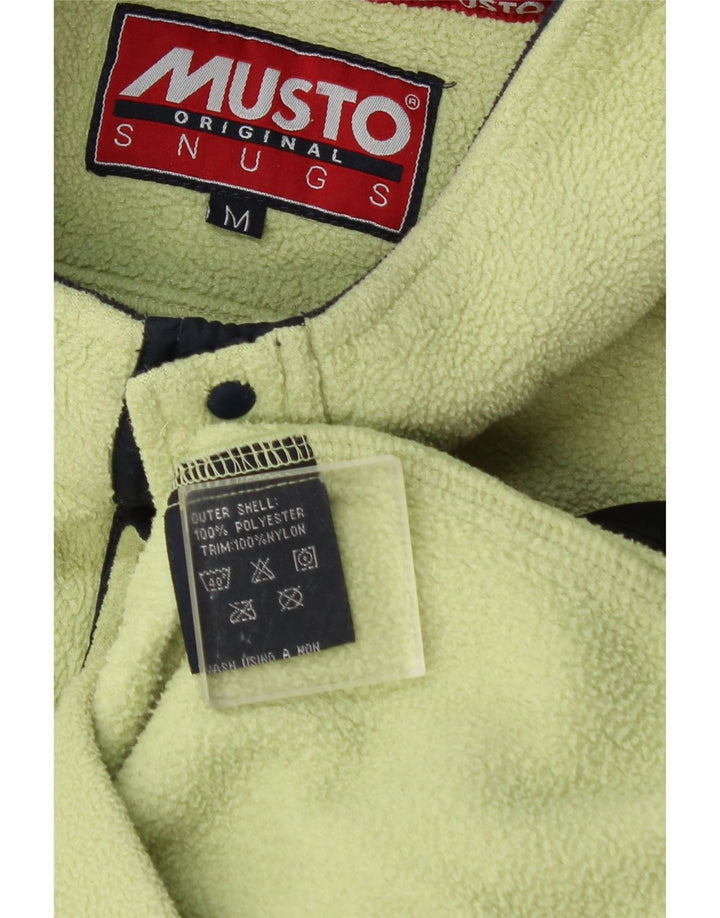 Musto Suéter masculino de lã com botão e gola em poliéster verde médio