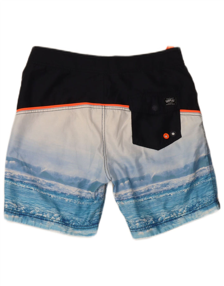 Shorts de natação masculino Superdry Graphic Regular pequeno poliéster azul