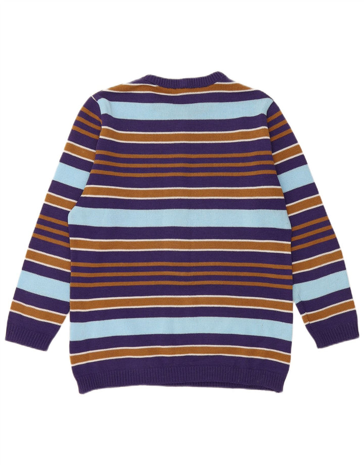 Suéter feminino vintage com gola redonda IT 42 listrado roxo médio