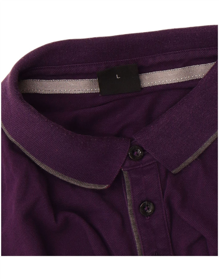 Camisa polo masculina Hugo Boss Regular Fit grande algodão roxo