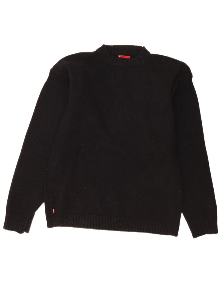Suéter masculino Levi's com gola redonda, grande lã de carneiro preta