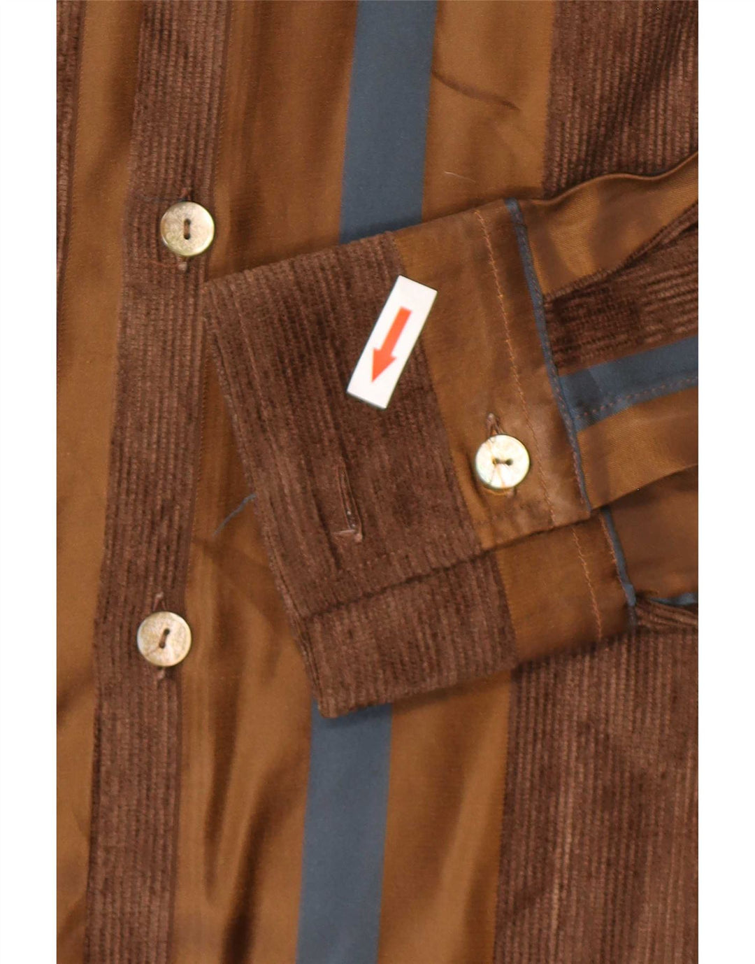 Camisa masculina vintage grande listrada marrom