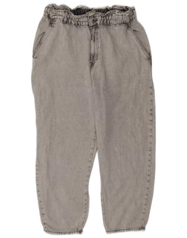 Calça jeans feminina Zara com corte solto e cintura alta EU 44 XL W34 L25 cinza