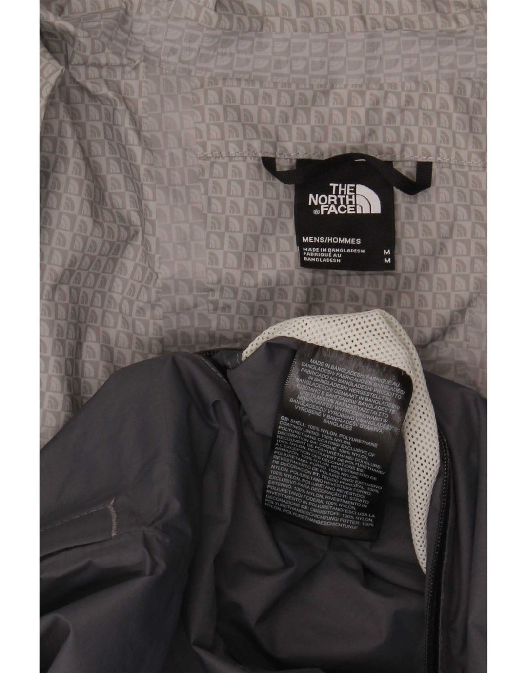 Jaqueta de chuva masculina com capuz The North Face UK 38 Nylon cinza médio