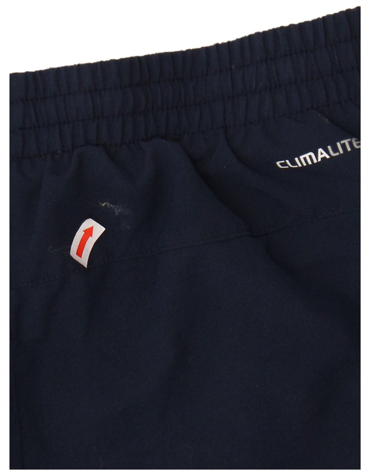 Shorts esportivos masculinos ADIDAS Climalite pequenos azul marinho poliéster