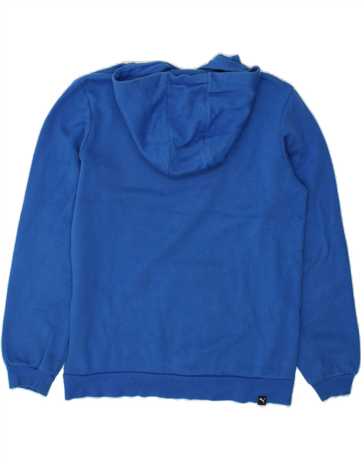 PUMA Boys Graphic Hoodie Jumper 15-16 Years Blue Cotton Vintage Puma and Second-Hand Puma from Messina Hembry 