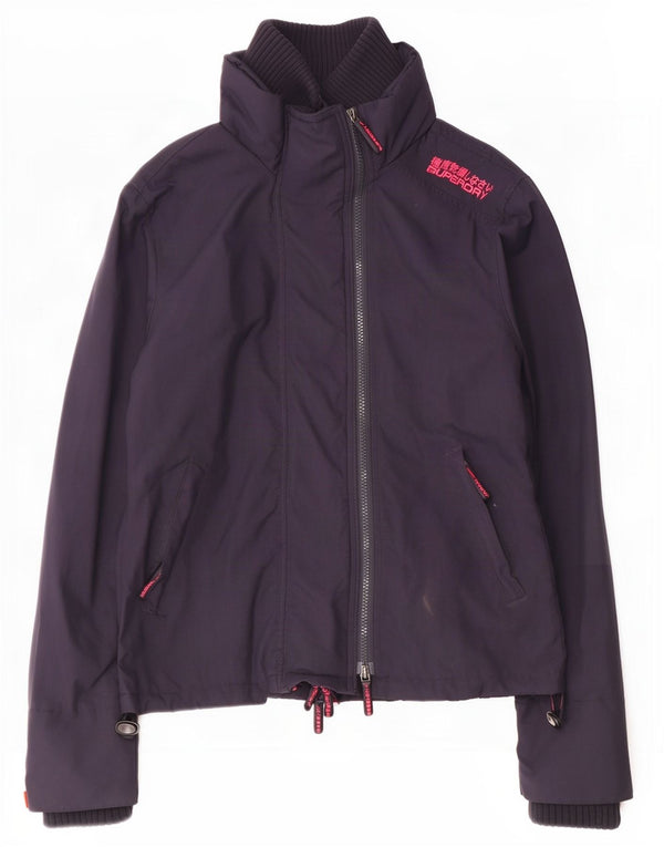 Jaqueta de chuva feminina Superdry UK 14 médio azul marinho nylon