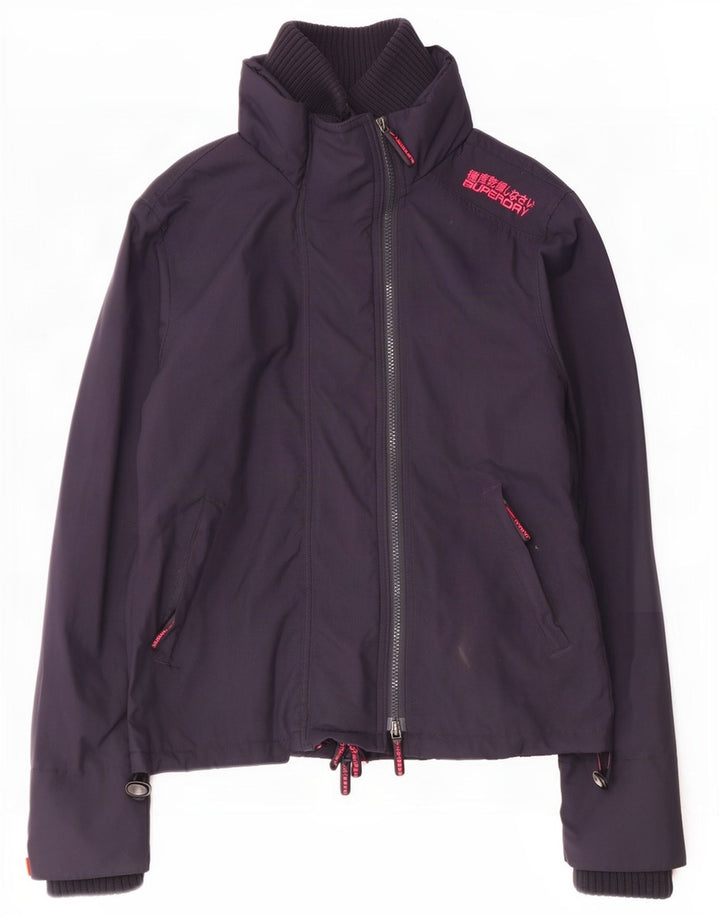 Jaqueta de chuva feminina Superdry UK 14 médio azul marinho nylon