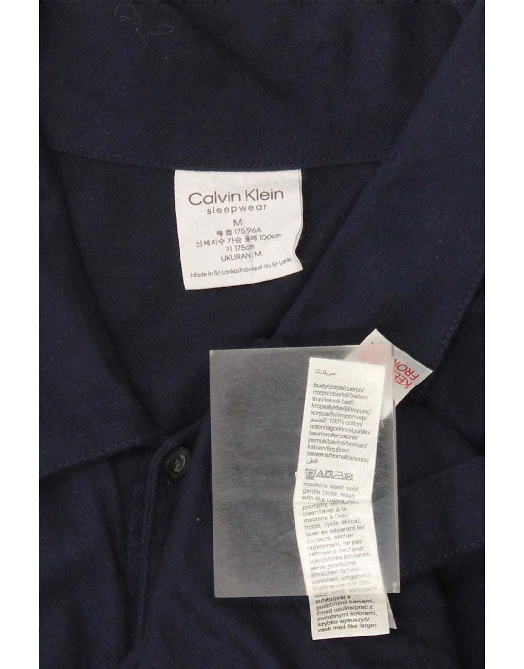 Camisa masculina Calvin Klein azul marinho médio algodão