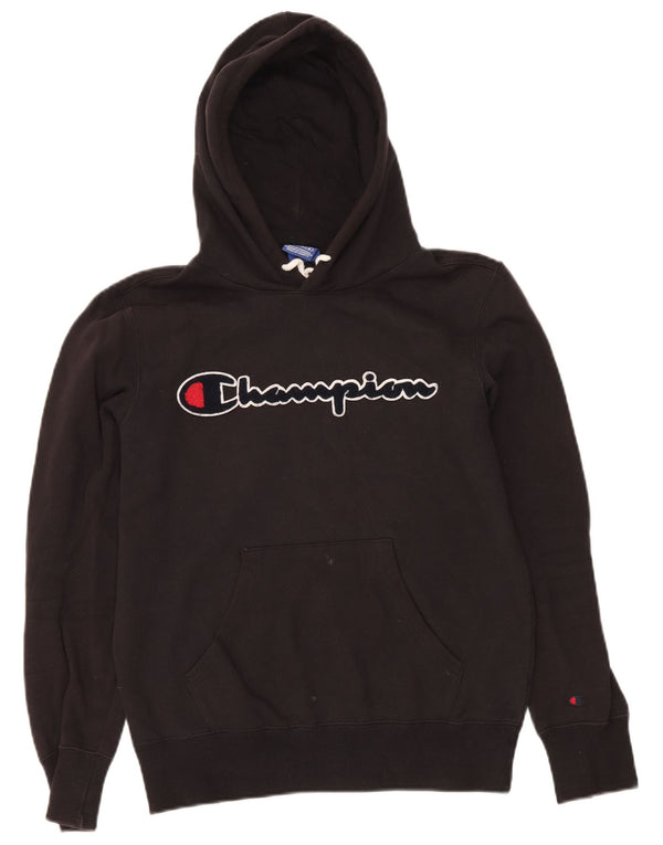 Jumper masculino com capuz gráfico Champion pequeno algodão preto