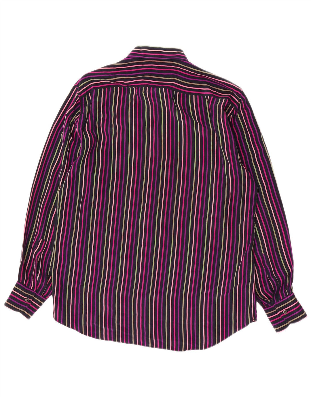 Camisa masculina VINTAGE tamanho 39 15 1/2 seda listrada multicolorida média