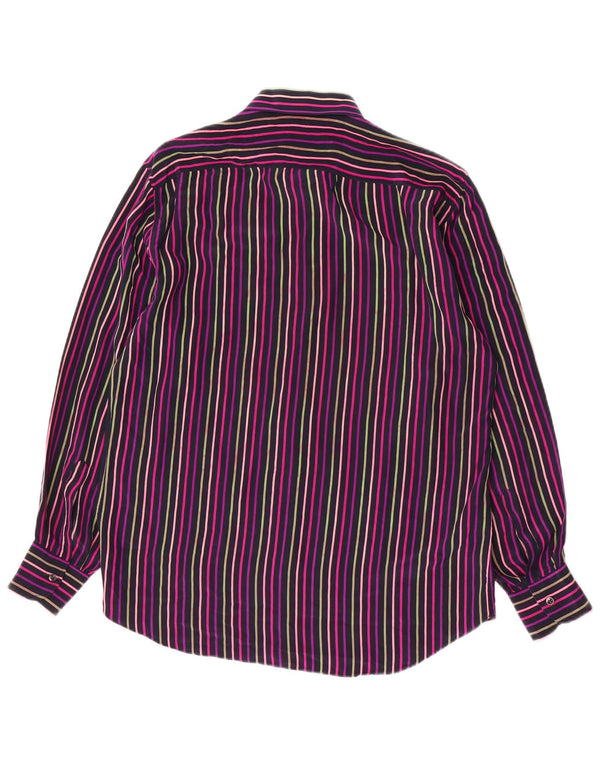 Camisa masculina VINTAGE tamanho 39 15 1/2 seda listrada multicolorida média