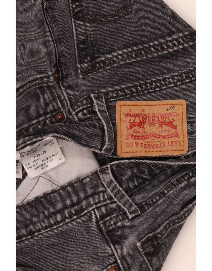 Calça jeans feminina Levi's 501 Straight W26 L28 cinza