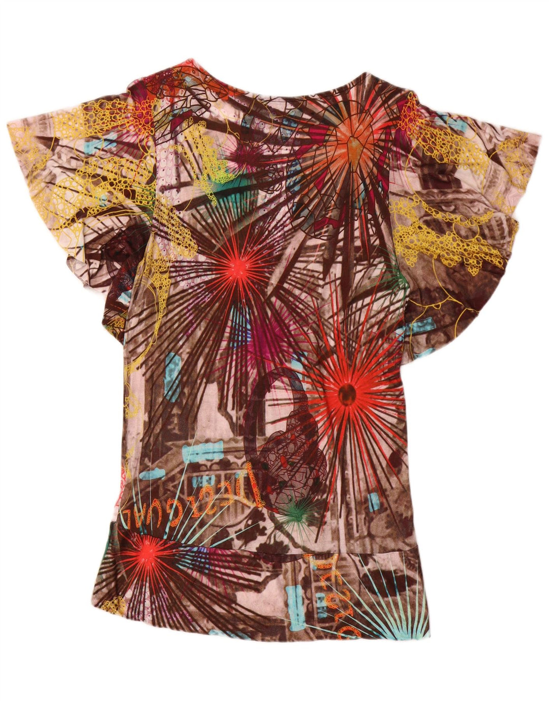 Blusa feminina Desigual UK 18 XL multicolorida patchwork viscose