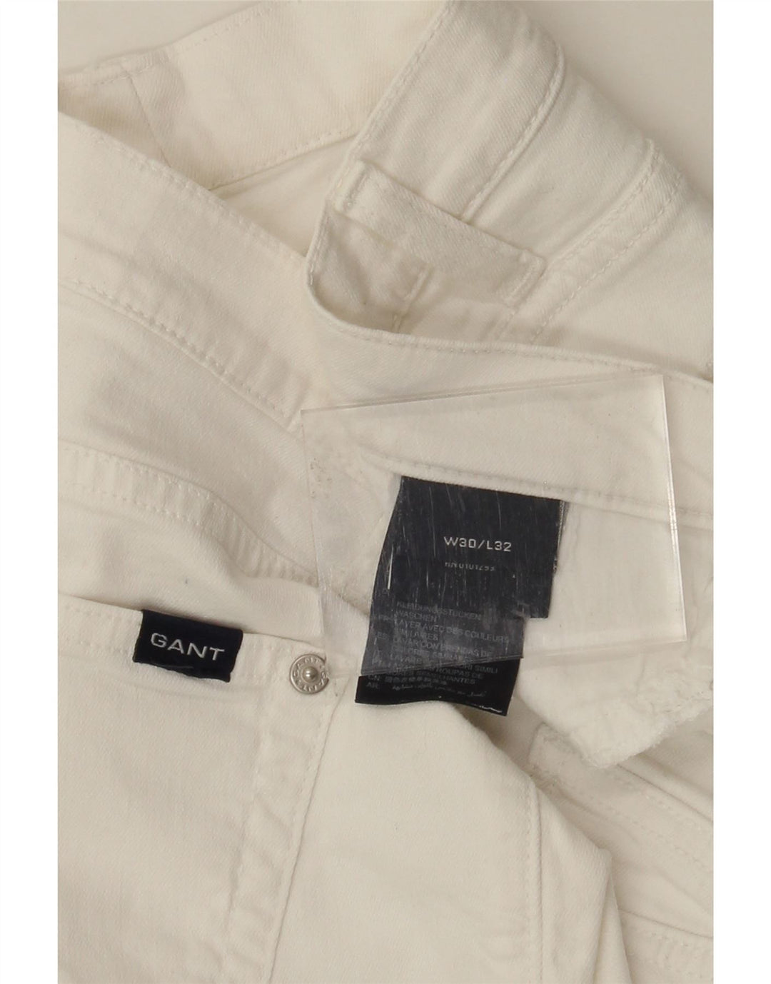 Calça feminina reta casual GANT W30 L29 algodão branco