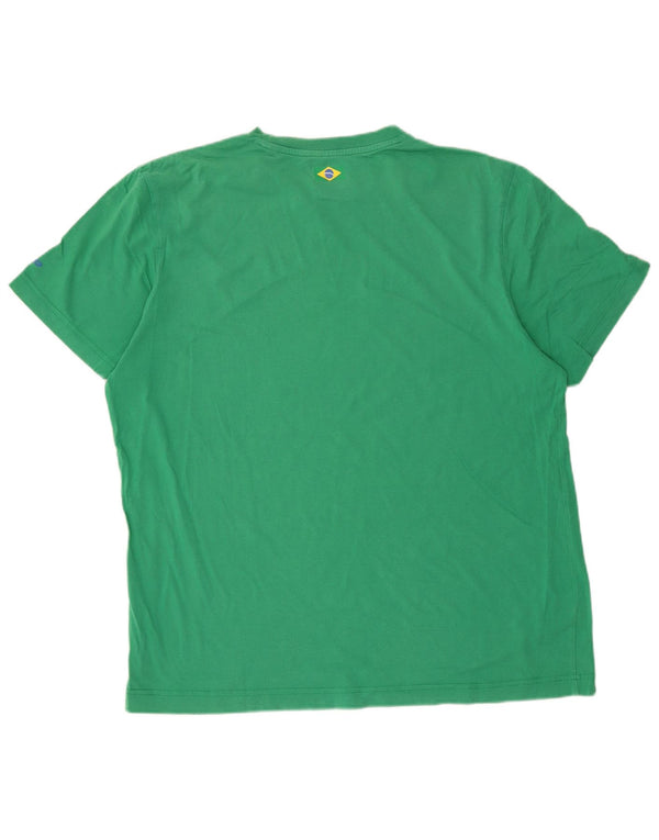 Camiseta feminina gráfica Lotto Brasil Top UK 20 2XL algodão verde
