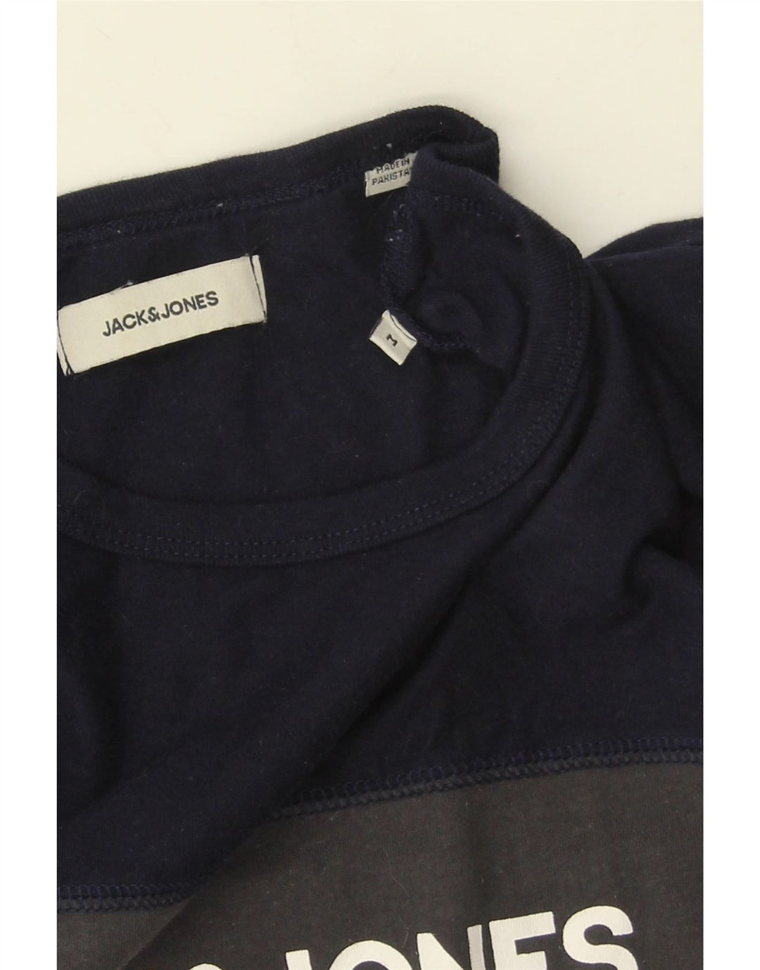 Camiseta masculina gráfica Jack & Jones Top cinza médio algodão colorblock