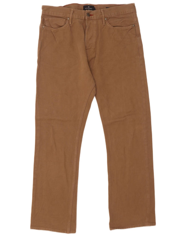 Calça masculina Marks & Spencer Blue Harbor regular fit casual W34 L31 bege