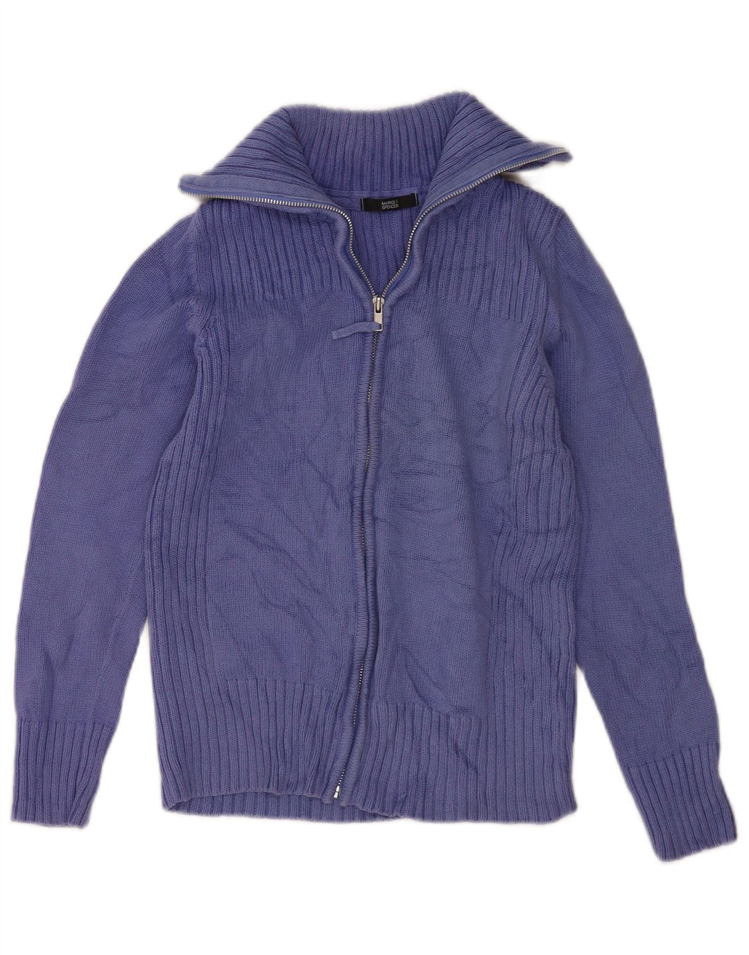 Suéter cardigã feminino Marks & Spencer Reino Unido 12 algodão roxo médio