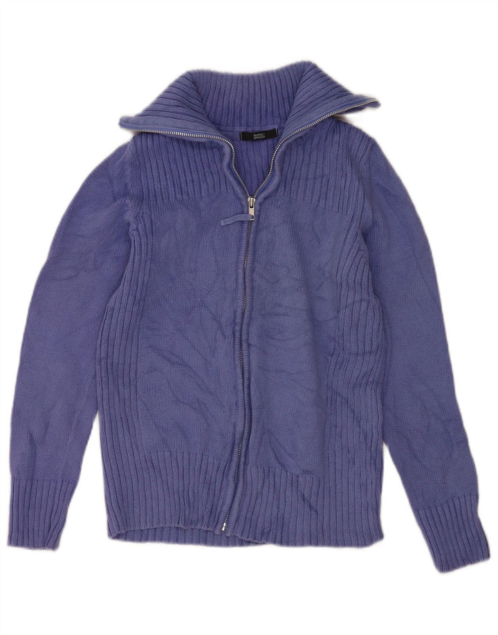 Suéter cardigã feminino Marks & Spencer Reino Unido 12 algodão roxo médio