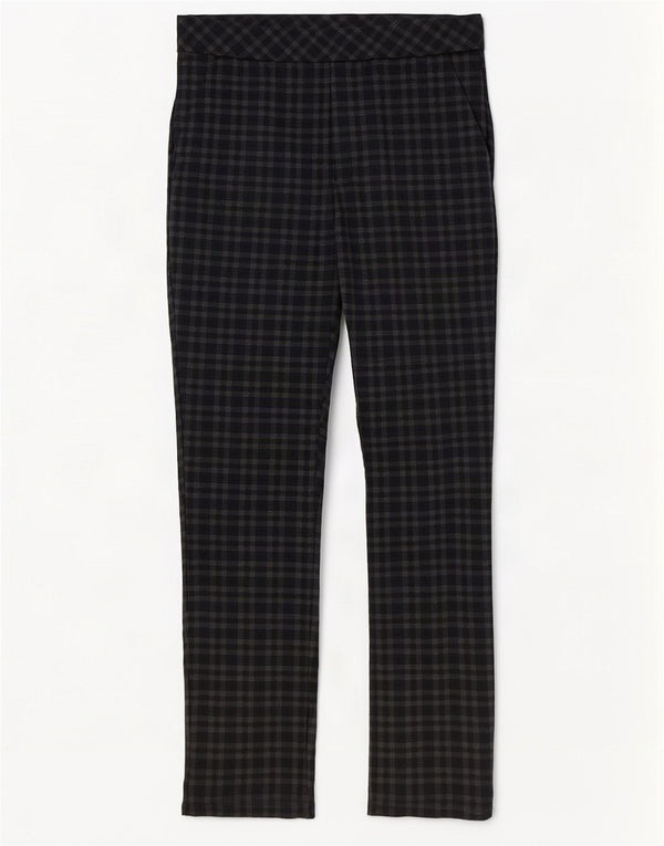 Calça casual feminina Marks & Spencer Reino Unido 12 médio W30 L29 xadrez marrom