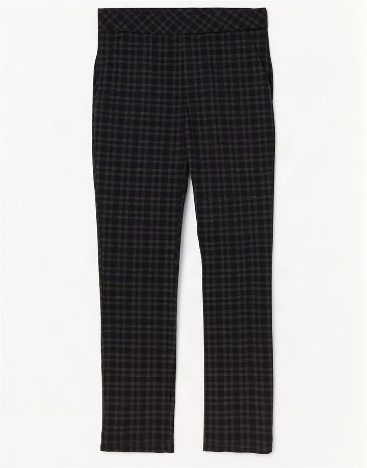 Calça casual feminina Marks & Spencer Reino Unido 12 médio W30 L29 xadrez marrom