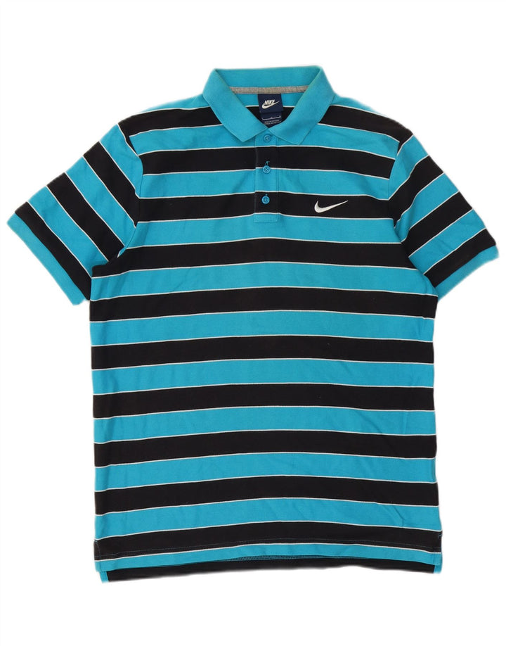 Camisa polo masculina Nike grande listrada azul