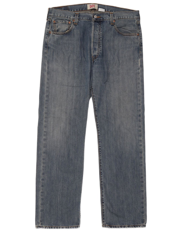 Levi's Masculino 501 Straight Jeans W36 L32 Azul Algodão