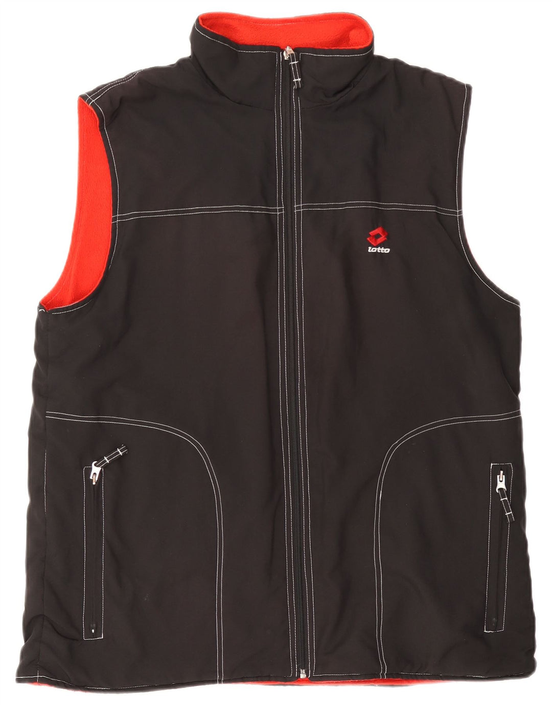 LOTTO Mens Reversível Gilet UK 40 Grande Poliéster Preto