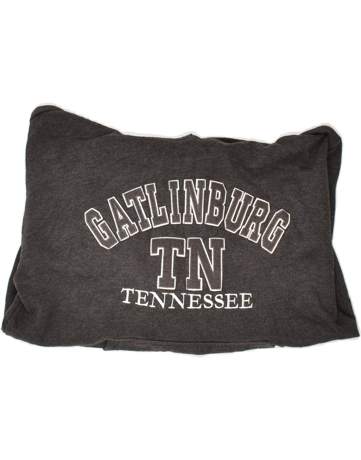 VINTAGE Mens Graphic Hoodie Jumper Large Grey Cotton Vintage Vintage and Second-Hand Vintage from Messina Hembry 