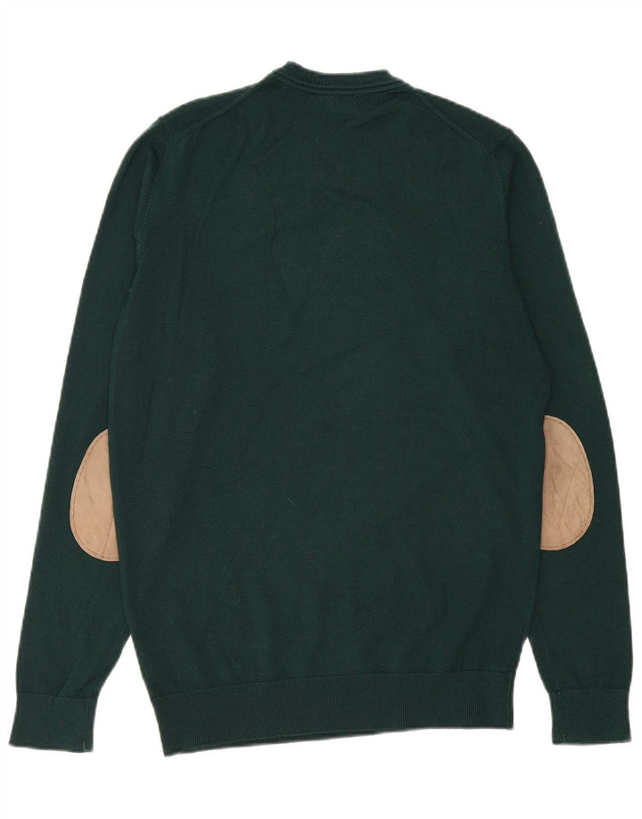 Lacoste Suéter masculino com gola redonda tamanho 4 lã verde médio