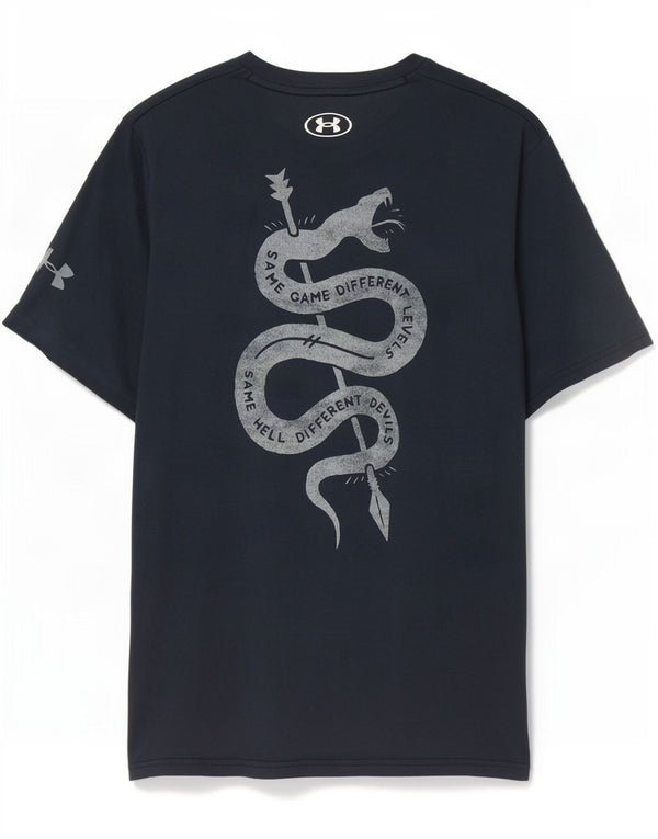 Camiseta masculina Under Armour Heat Gear Graphic Top pequeno algodão azul marinho