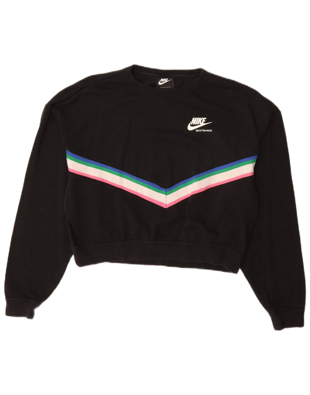 NIKE feminino oversized gráfico moletom jumper UK 10 pequeno preto