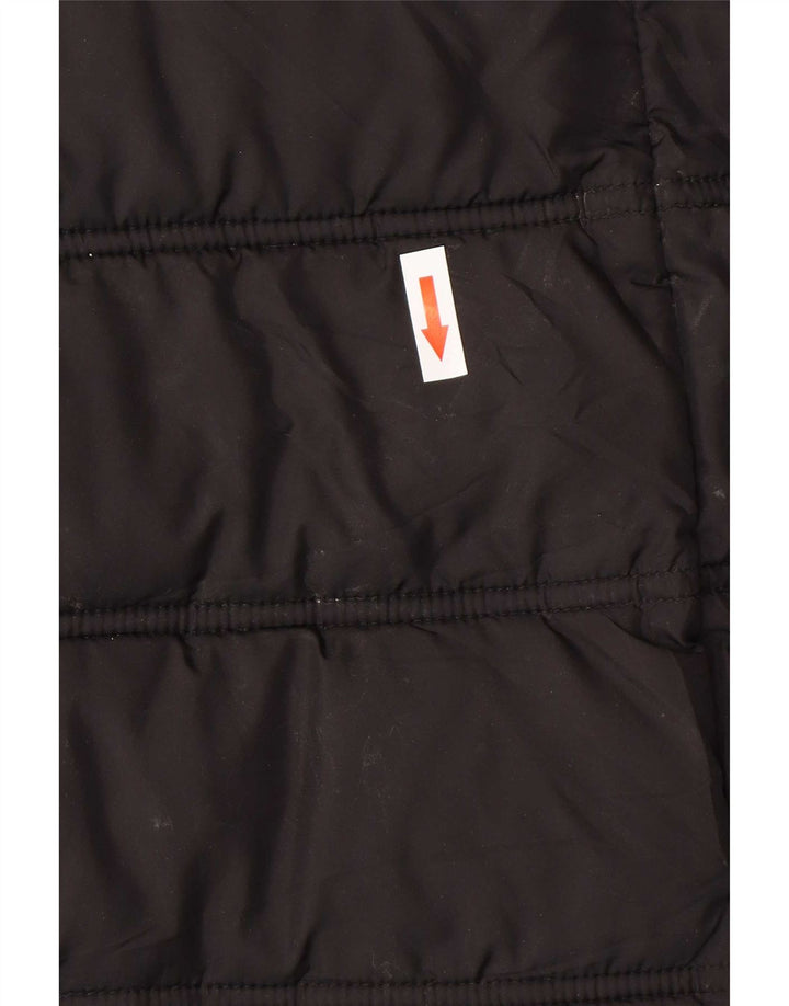 Casaco acolchoado com capuz feminino Superdry UK 12 poliéster preto médio