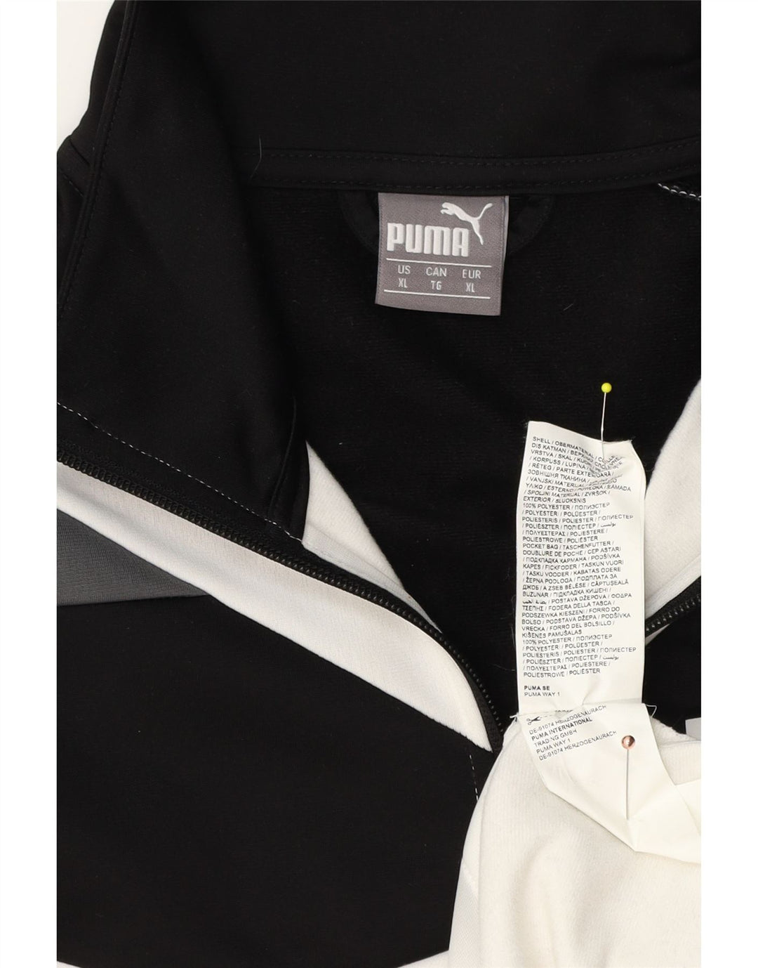 Puma Mens Graphic Tracksuit Top Jaqueta XL Branco Colorblock Poliéster