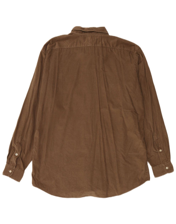 Polo Ralph Lauren Camisa masculina de veludo Ellington grande algodão marrom