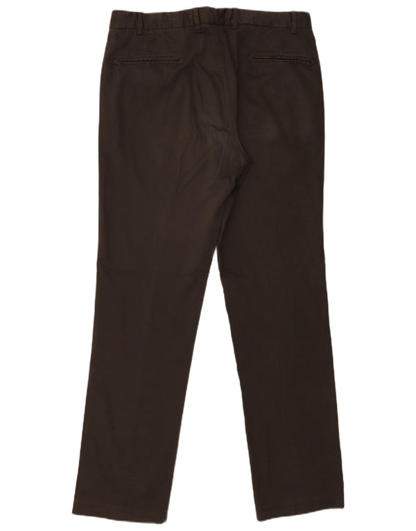 Armani Collezioni Mens Straight Chino Trousers W36 L32 Brown Cotton