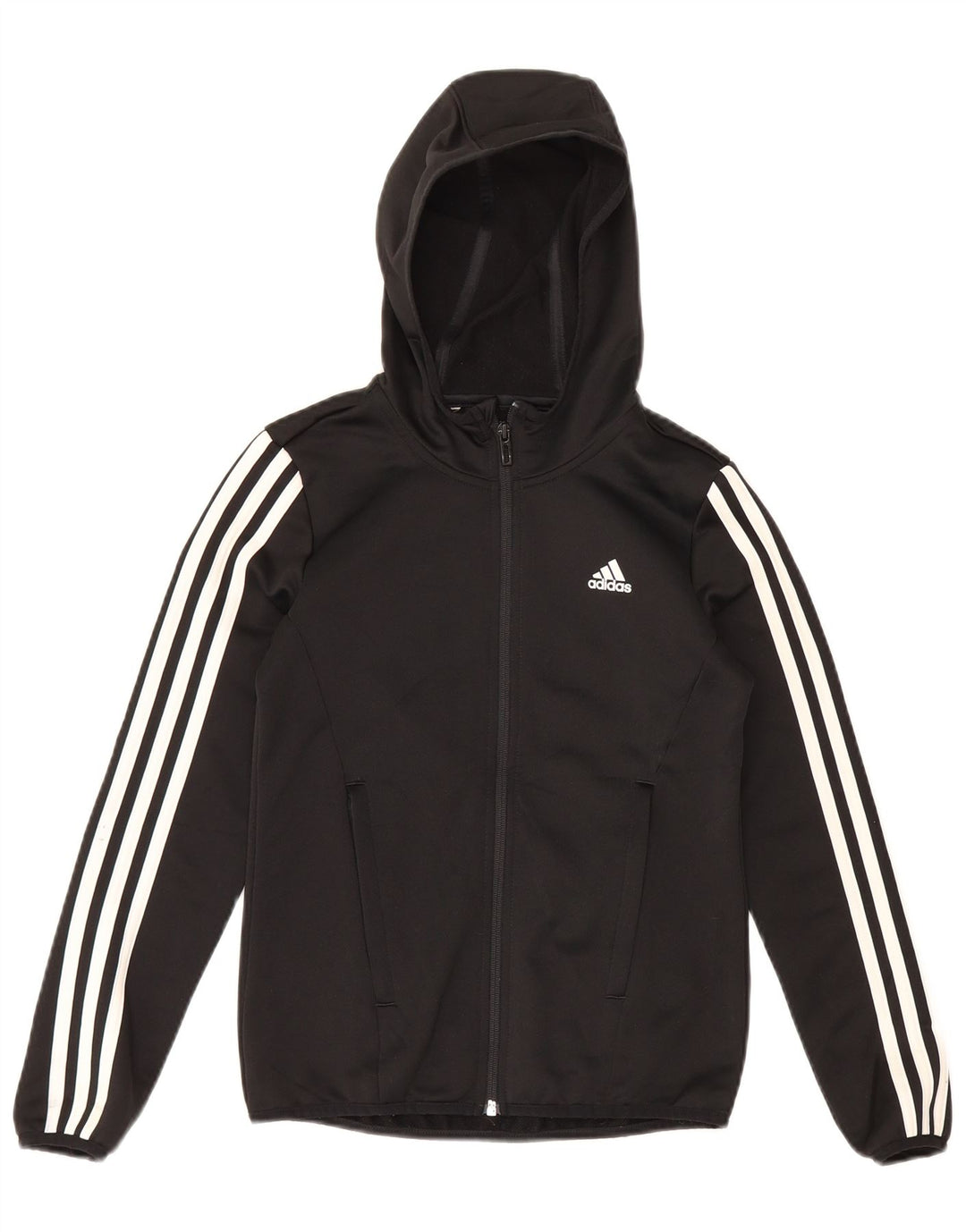 Suéter Adidas Boys Zip com capuz 9-10 anos preto