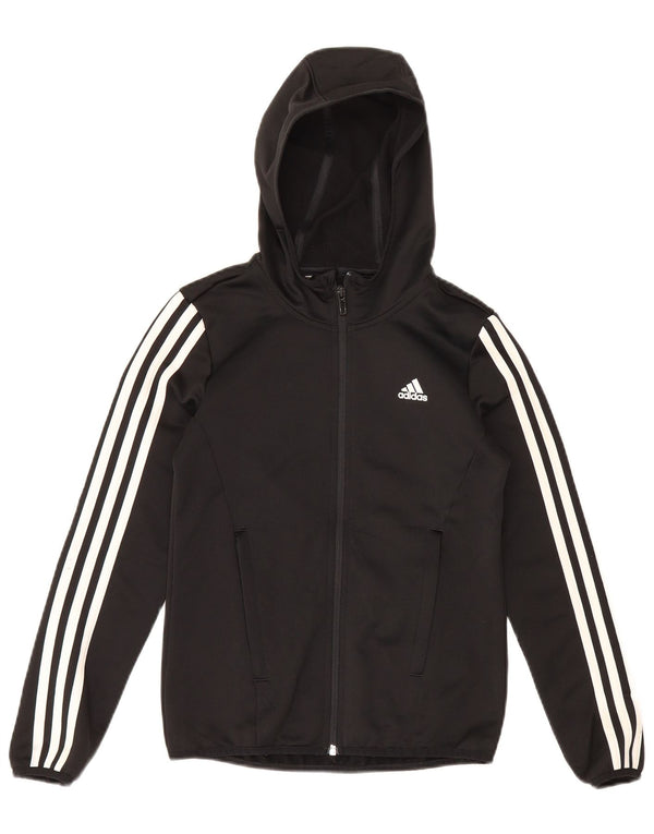 Suéter Adidas Boys Zip com capuz 9-10 anos preto