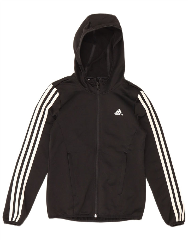 Suéter Adidas Boys Zip com capuz 9-10 anos preto